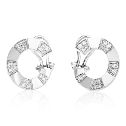 Diamond Circle Curve Earrings