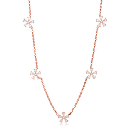Five Flower Diamond Necklace