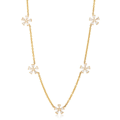 Five Flower Diamond Necklace