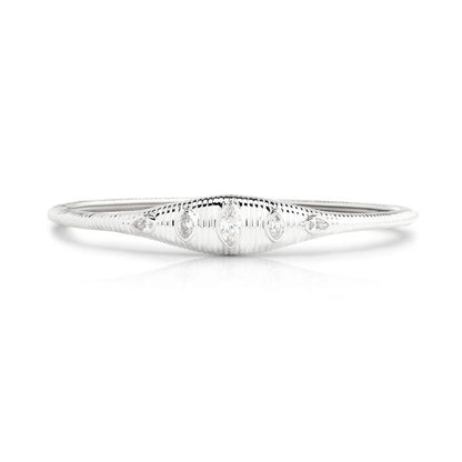 Pear and Marquis Fluted Diamond Bangle Bracelet