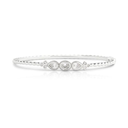 Beaded Style Diamond Bangle Bracelet