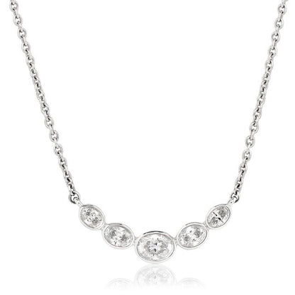 East West Bezel Set Oval Diamond Necklace
