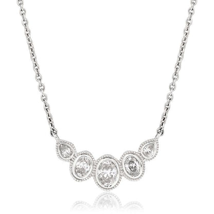 Oval and Pear Shape Diamond Necklace