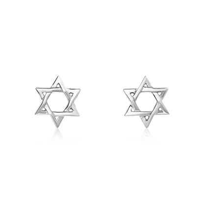 All Gold Mini Star of David Stud Earrings
