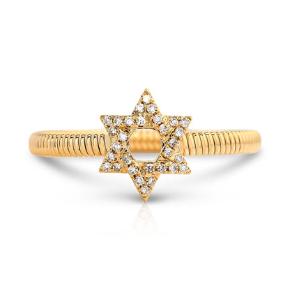 Mini Diamond Star Of David Ring