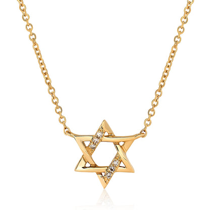 Mini Diamond Star of David Pendant