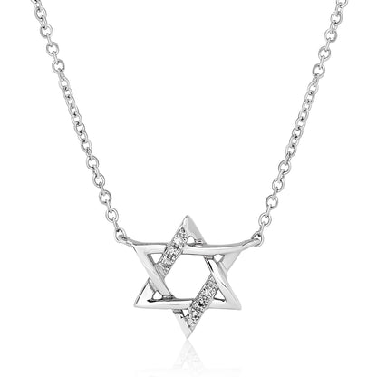 Mini Diamond Star of David Pendant