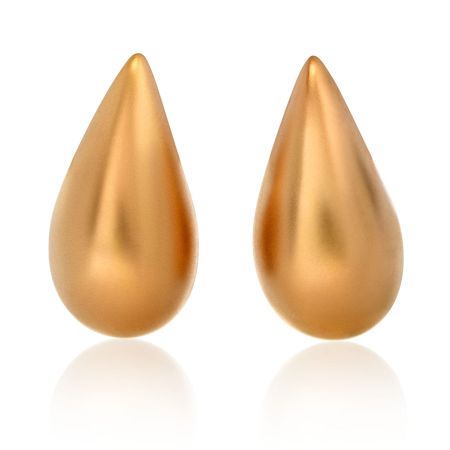 Medium Gold Puffy Tear Drop Earrings