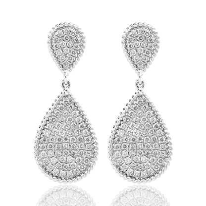 Double Pear Diamond Dangle Earrings