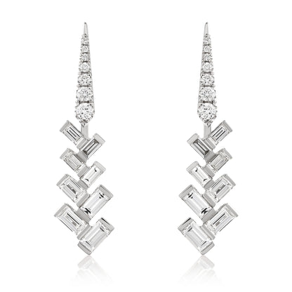 Chevron Diamond Drop Earring