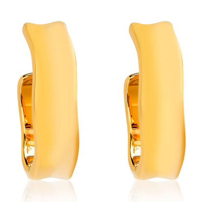 Gold Wavy Hoop Earrings