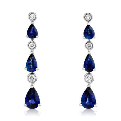 Sapphire and Diamond Dangle Earrings