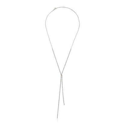 Double Drop Diamond Lariat Necklace