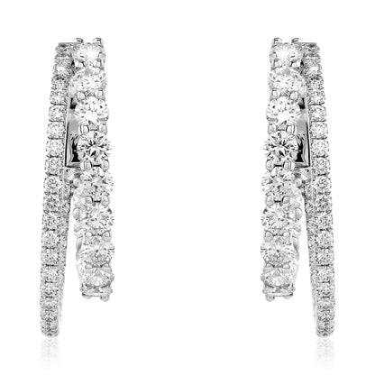 Petite Double Diamond Hoops