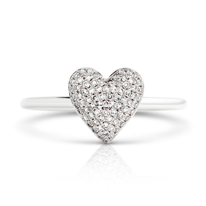 Diamond Puffy Heart Ring