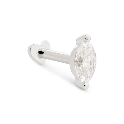Marquise Shape Flat Back Diamond Stud Earring