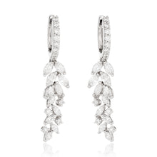 Load image into Gallery viewer, Diamond Dangle Leaf Cluster Earrings