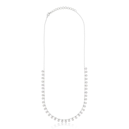 Diamond Bezel Set Ball Charm Necklace