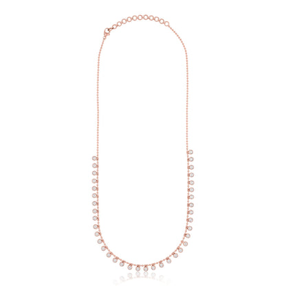 Diamond Bezel Set Ball Charm Necklace