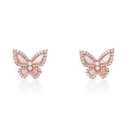 Diamond Romantic Butterfly Earrings Size 3