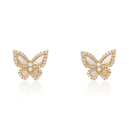 Diamond Romantic Butterfly Earrings Size 3