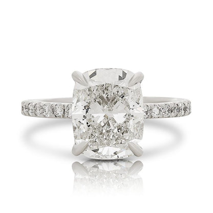 Platinum Lab Grown Cushion Cut Diamond Engagement Ring