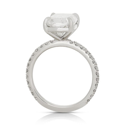 Platinum Lab Grown Cushion Cut Diamond Engagement Ring