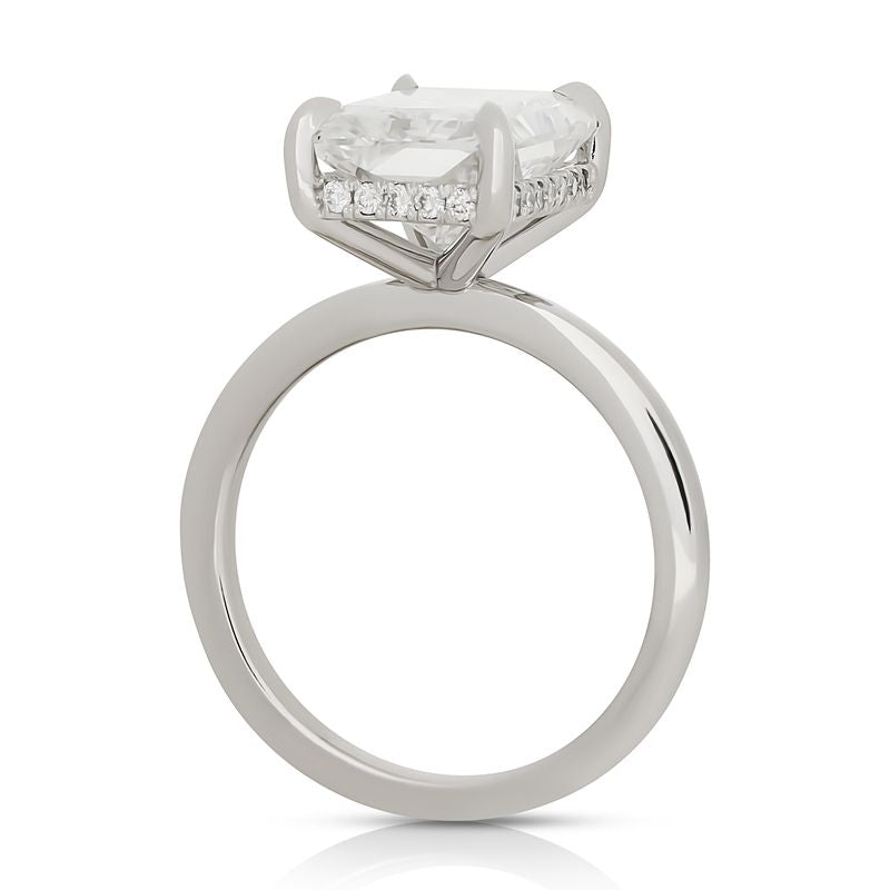 Platinum Lab Grown Radiant Cut Diamond Engagement Ring