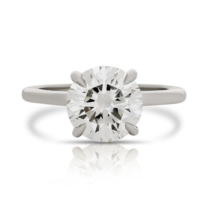 Platinum Lab Grown Round Cut Diamond Engagement Ring