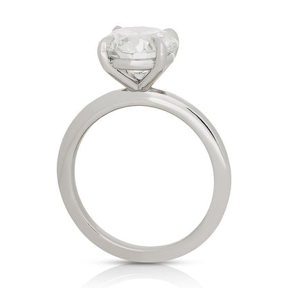 Platinum Lab Grown Round Cut Diamond Engagement Ring