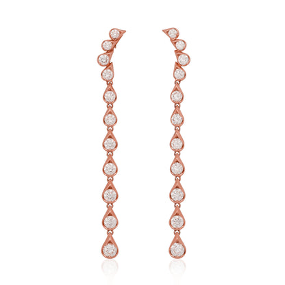 Curved Diamond Strand Earrings