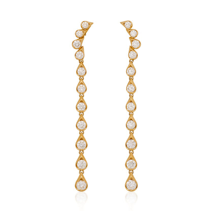 Curved Diamond Strand Earrings