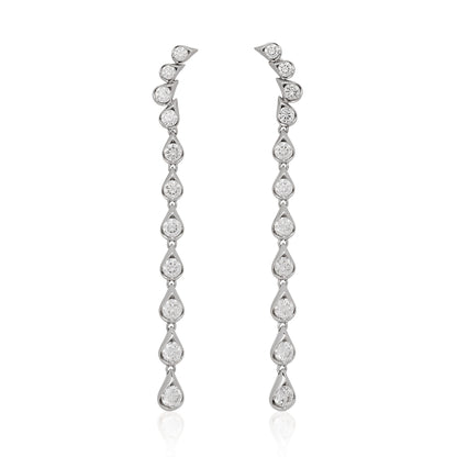 Curved Diamond Strand Earrings