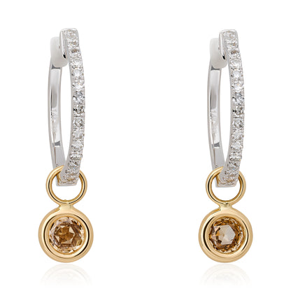 Champagne Rose Cut Diamond Circle Charms