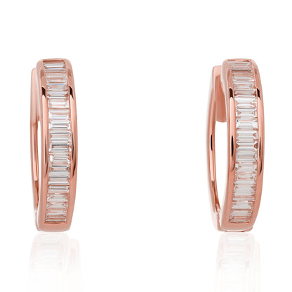 Channel Set Diamond Hoop Earrings