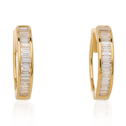 Channel Set Diamond Hoop Earrings