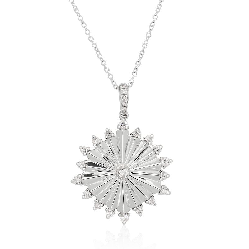 Diamond Fluted Circle Pendant