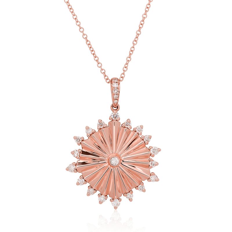 Diamond Fluted Circle Pendant