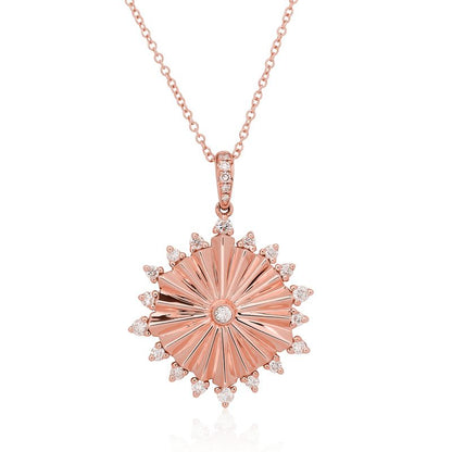 Diamond Fluted Circle Pendant