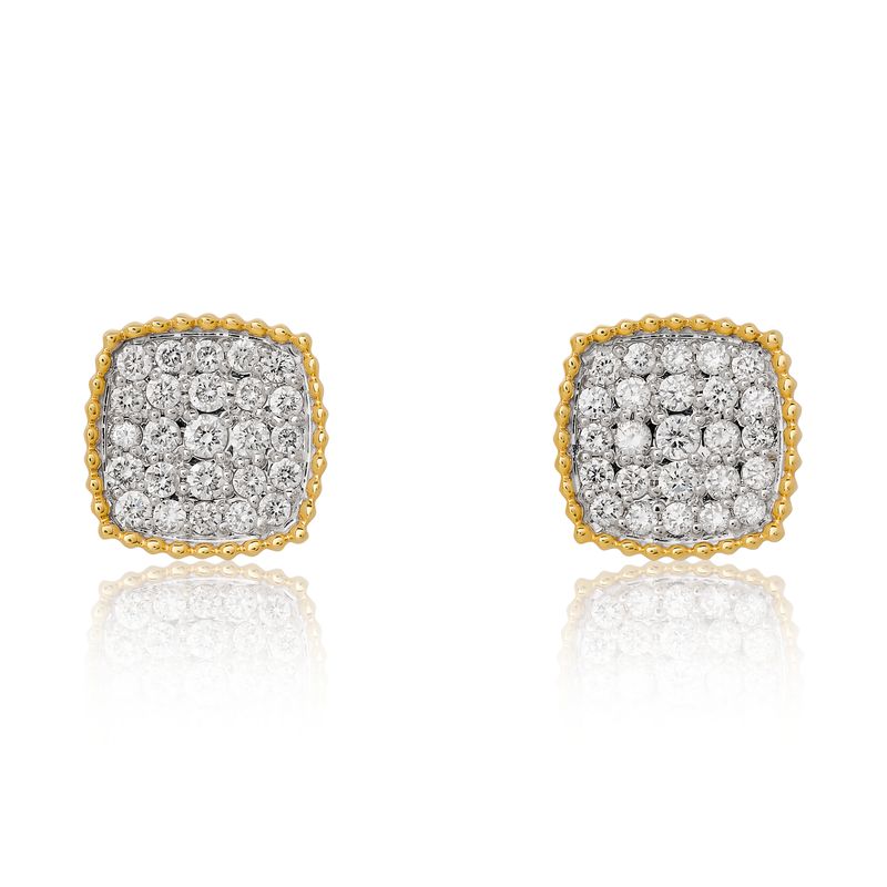 Petite Diamond Cushion Shape Stud Earrings