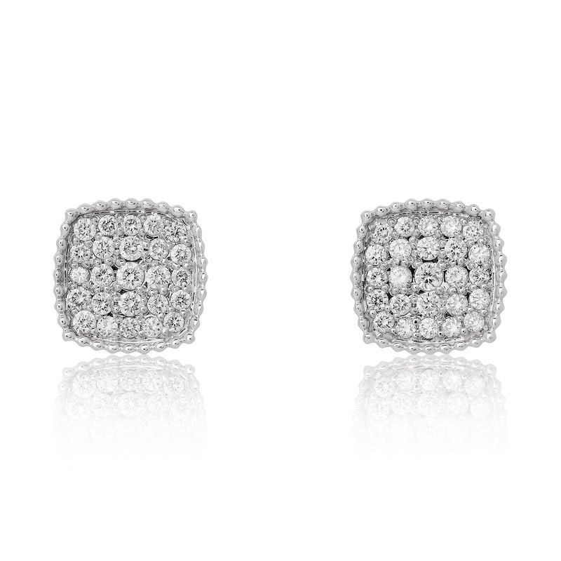 Petite Diamond Cushion Shape Stud Earrings