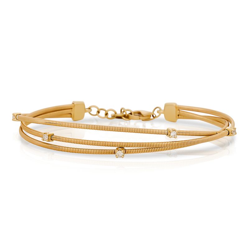 Triple Fluted Diamond Bangle