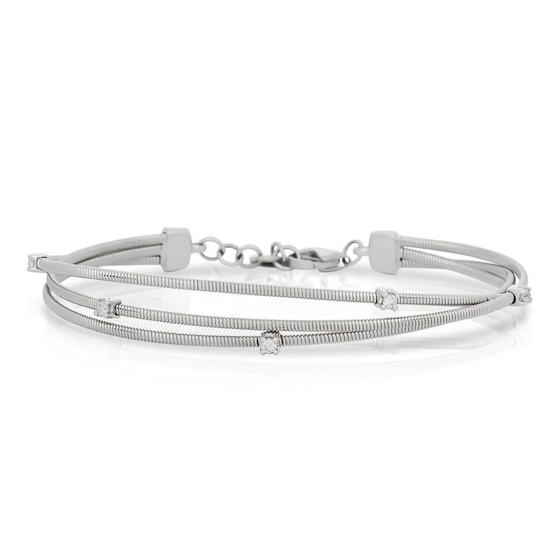 Triple Fluted Diamond Bangle