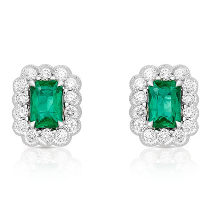 Emerald Cut Emerald Stud Earrings