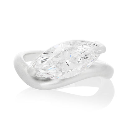 Wavy Lab Diamond Marquise Ring