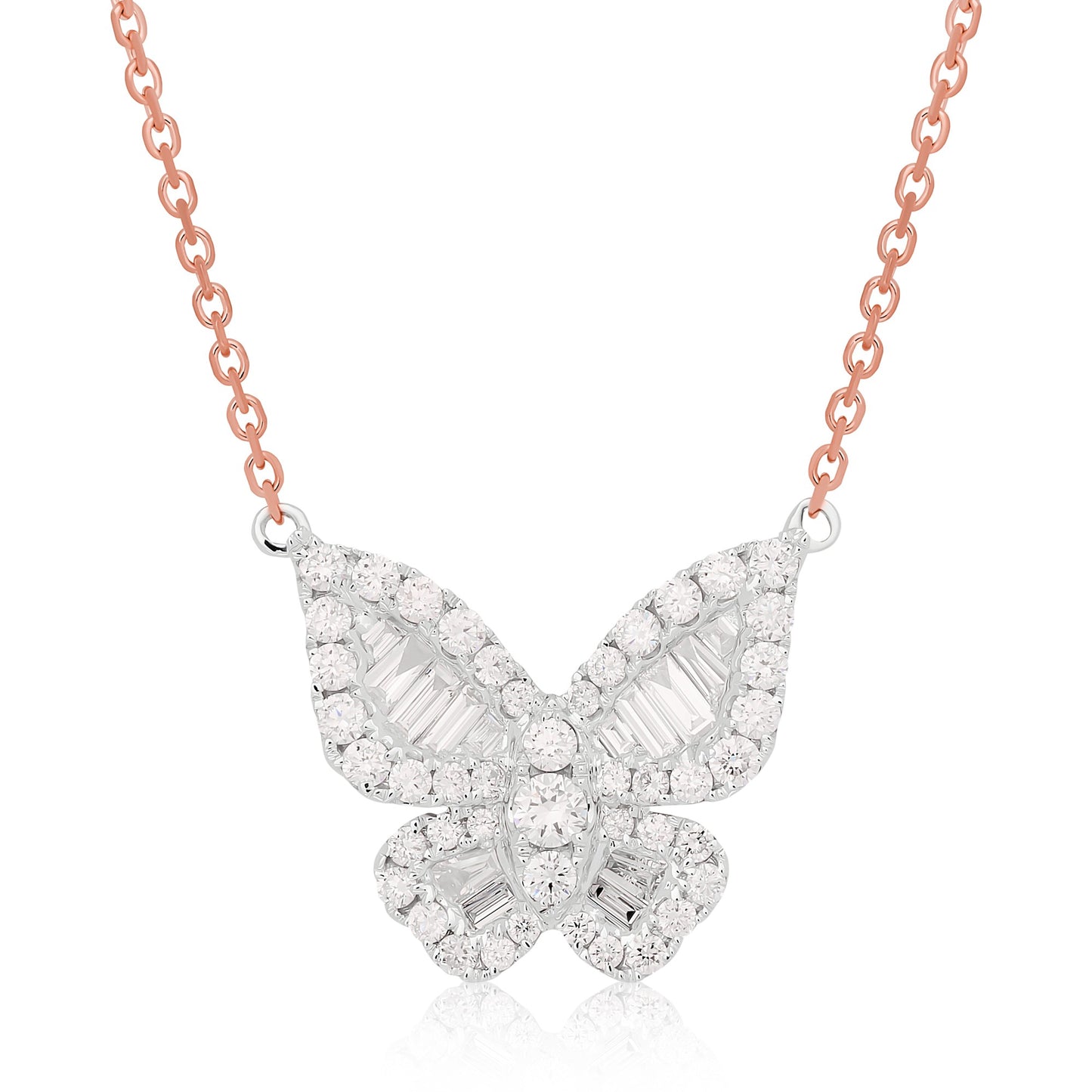 Diamond Romantic Butterfly Pendant in Size 4
