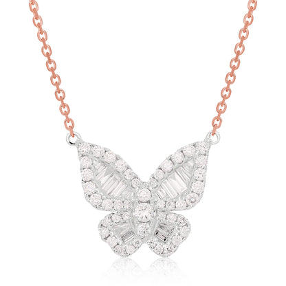 Diamond Romantic Butterfly Pendant in Size 4
