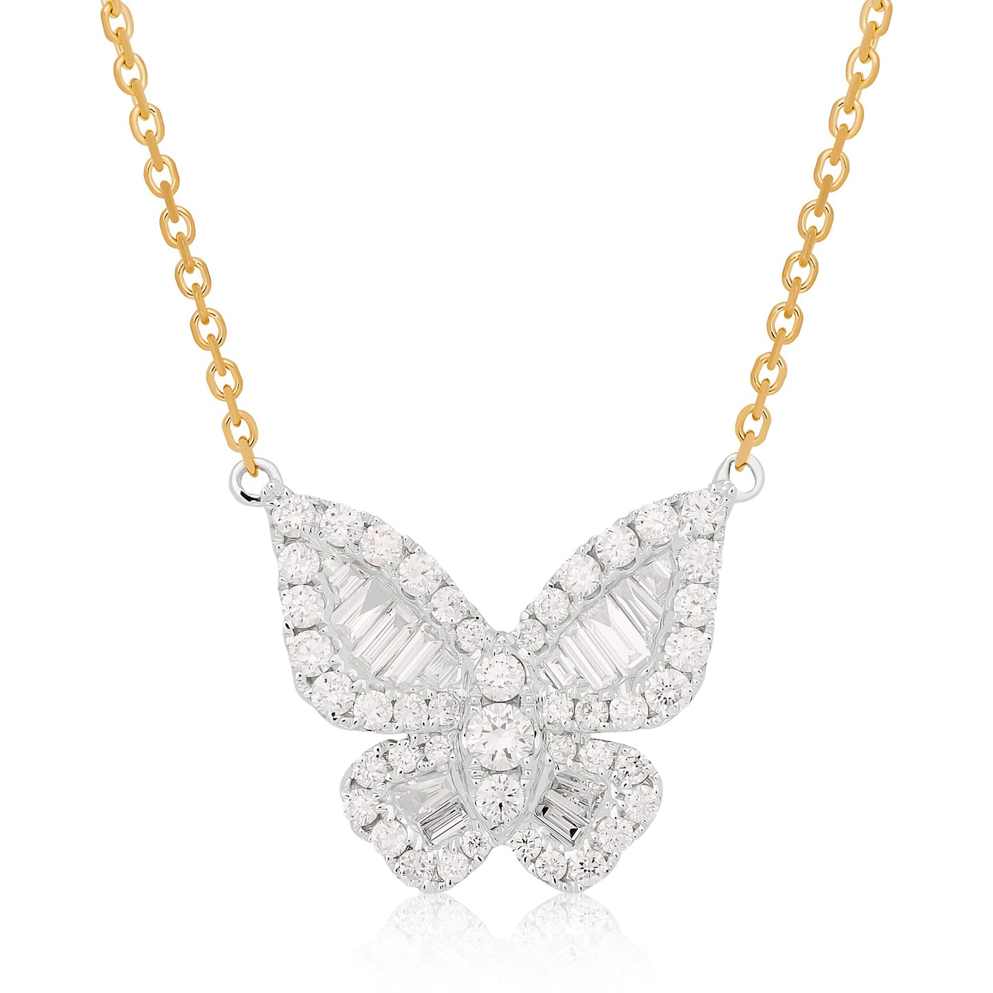 Diamond Romantic Butterfly Pendant in Size 4