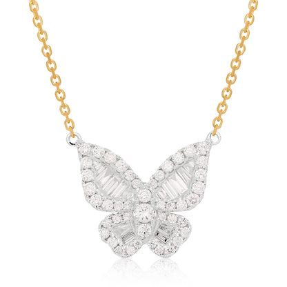 Diamond Romantic Butterfly Pendant in Size 4
