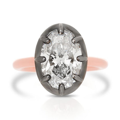 Button Back Lab Diamond Pinky Ring
